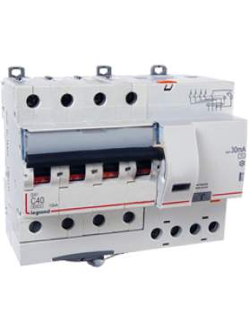 Дифавтомат  Legrand  DX3 4П  C63A  30МА-АС  6kA 7мод  411192