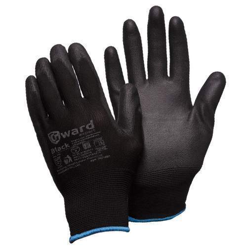 Перчатки Черные нейлон с полиуретановым покрытием  15233