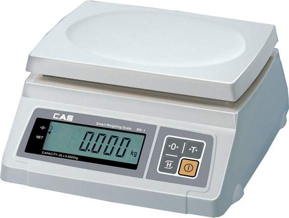 Весы CAS SW-10 DD  мд126  10кг двойной дисплей (от 100гр,дискретность отсчета 5гр) 260х287х137 мм 