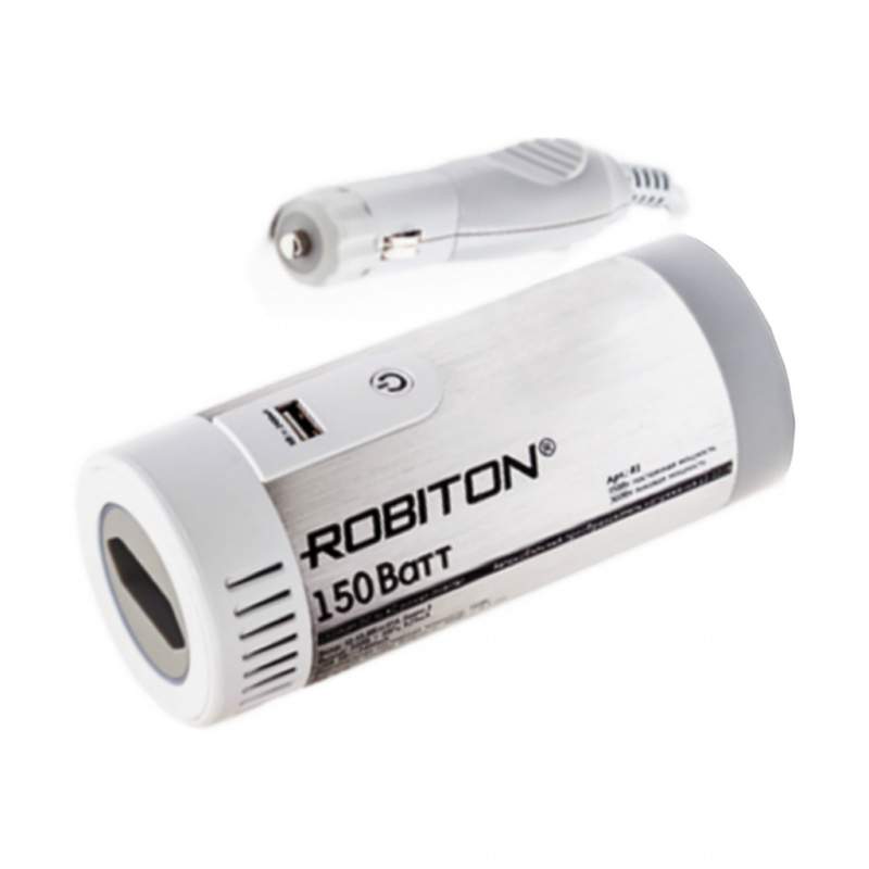 Инвертор автомобильный 12-220V 150Вт Robiton R200 USB
