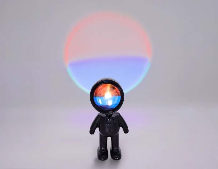 DE8227 BK Лампа светодиод.наст.атмосф.с сенс.выкл. Черный LED красный+синий 3W