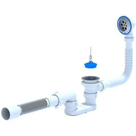 Сифон Ани д/ванны с вып.и перелив  плоский 1 1/2 с г/тр 40*50  Е055