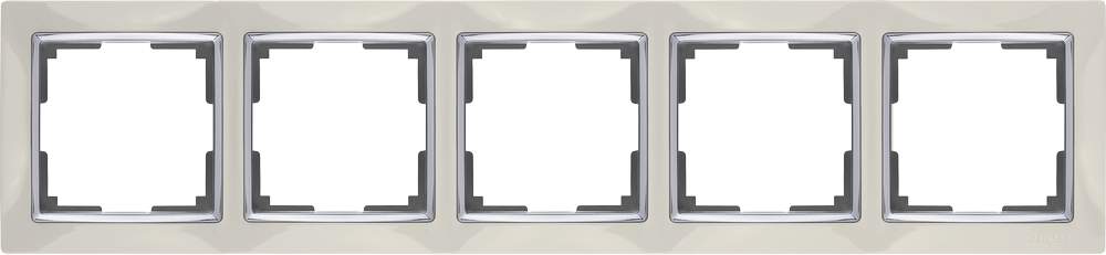 Рамка  Frame сл.кость/серебро 5-м  WL03-05-ivory Пластик Snabb - W0051903