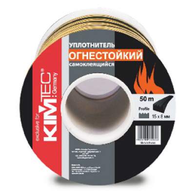 Уплотнитель Kimtek огнестойкий 15х8мм (50м)  04-14-62