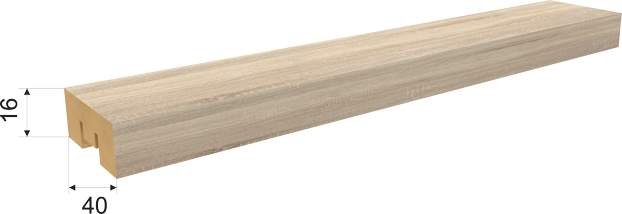 Интерьерная рейка МДФ Stella Бриона дуб Сонома 16*40*2700 (уп.8шт)