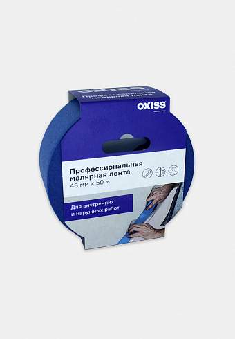Лента малярная 50мм х 50м синяя OXISS Premium д/внут. и нар. работ