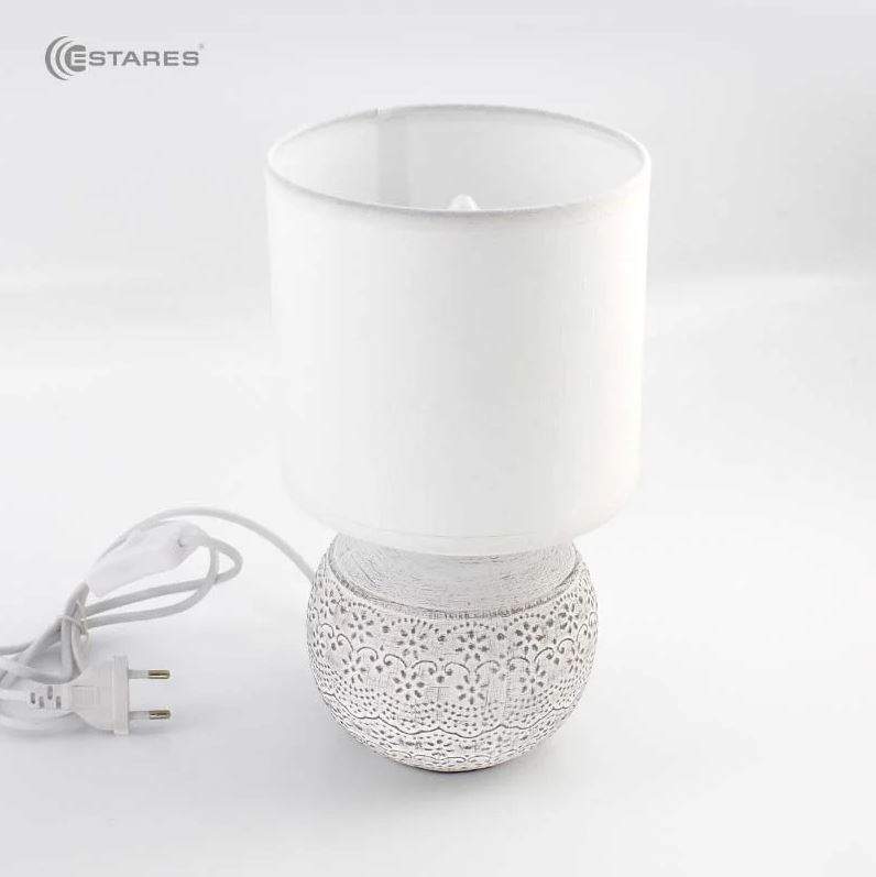 Лампа настольная ALFA 1xE14 R-125x150x265-WHITE/WHITE-220-IP20 