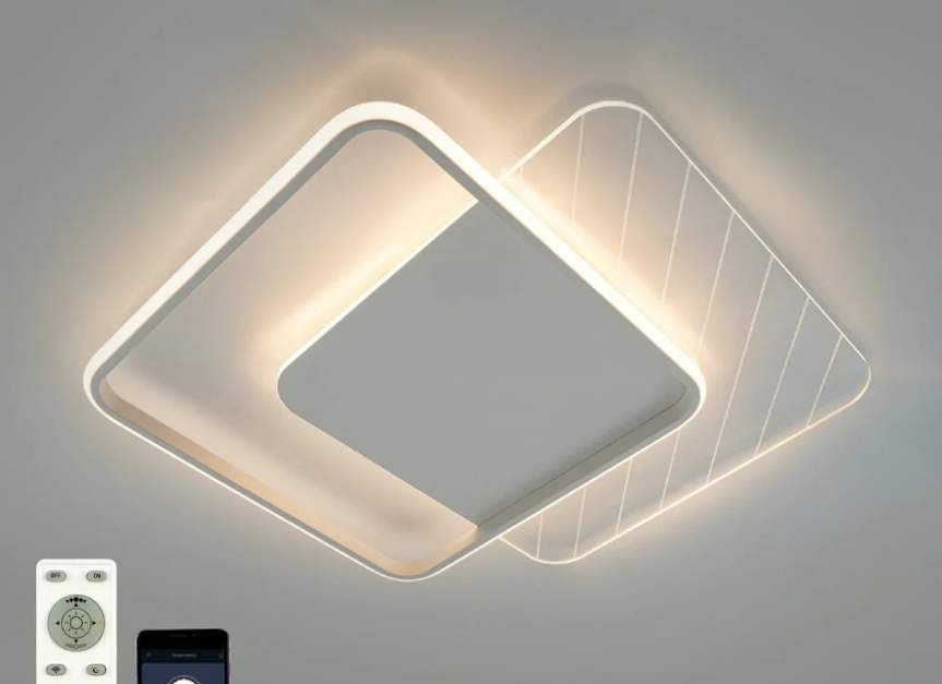 Люстра с/д упр. AMATO 60W 2S-APP-505x505x52-WHITE/WHITE/CLEAR-220-IP20