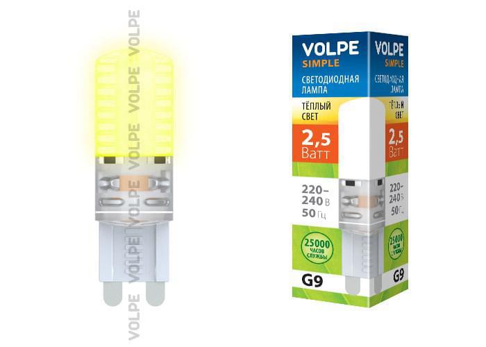 Лампа Uniel Volpe LED-JCD-2,5W/WW/G9/CL/S