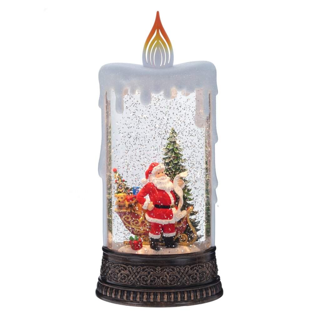 REMECO COLLECTION Фигурка 796165 Шар водяной Свеча (подсветка,музыка,вьюга,3хААА) 14х8,5х31см