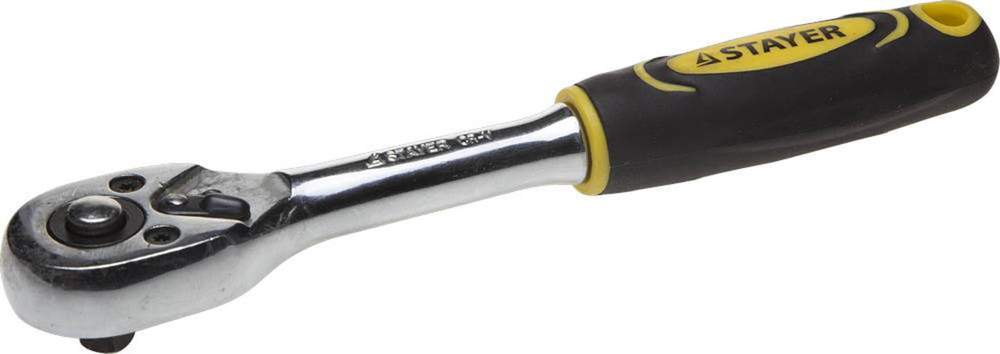 Трещотка STAYER ″PROFI″ д/торцовых головок  Сr-V,45 зубцов, 1/2″ 27786-1/2