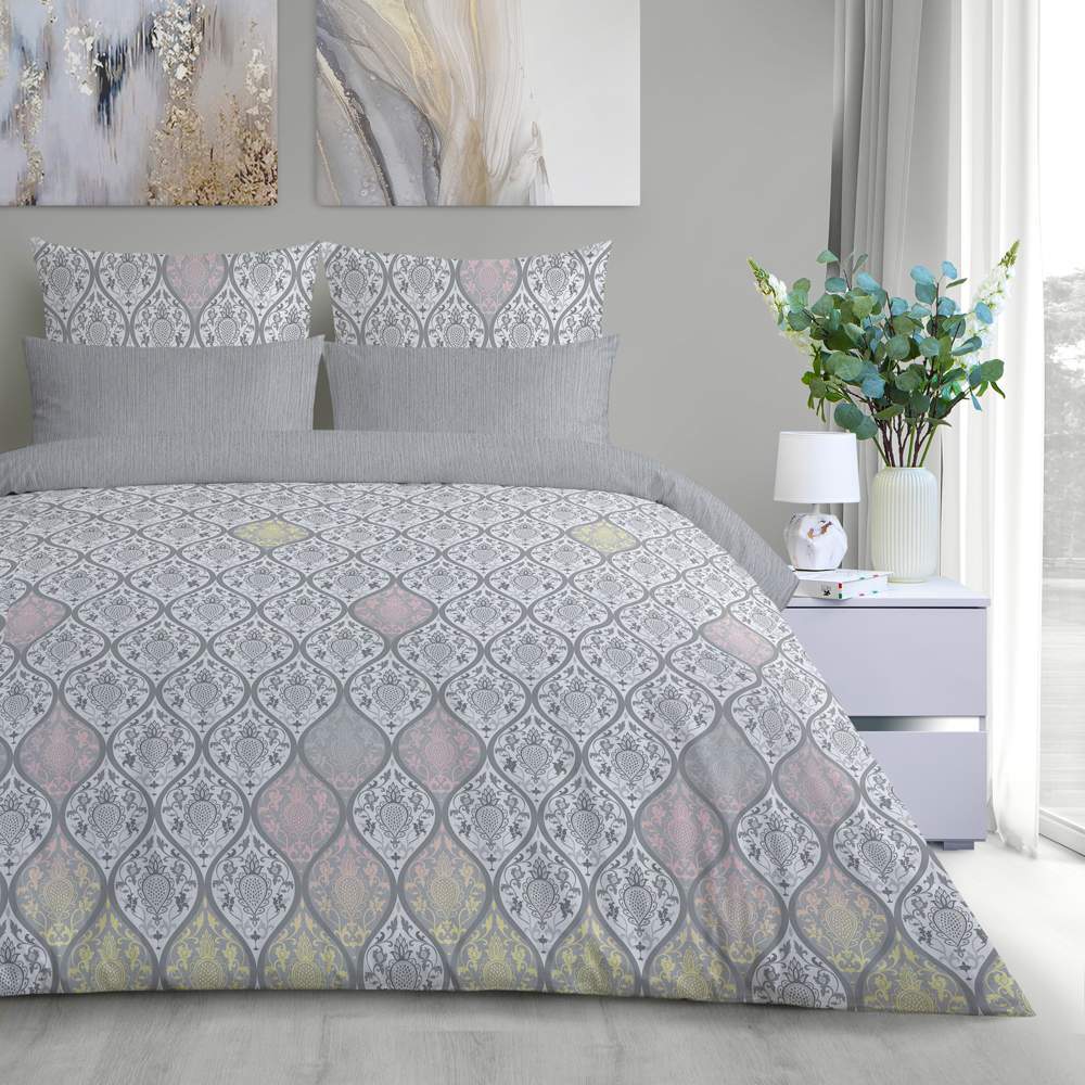 VEROSSA перкаль КПБ Damask 1,5Сп (прост.180х215,подод.148х215,нав.50х70-2) 8423/1+4268/4 738755