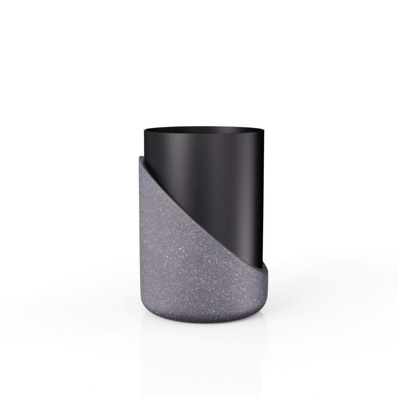 Стакан д/зубных щеток настольный,  Granit Dark, полирезин FOR-GRD044