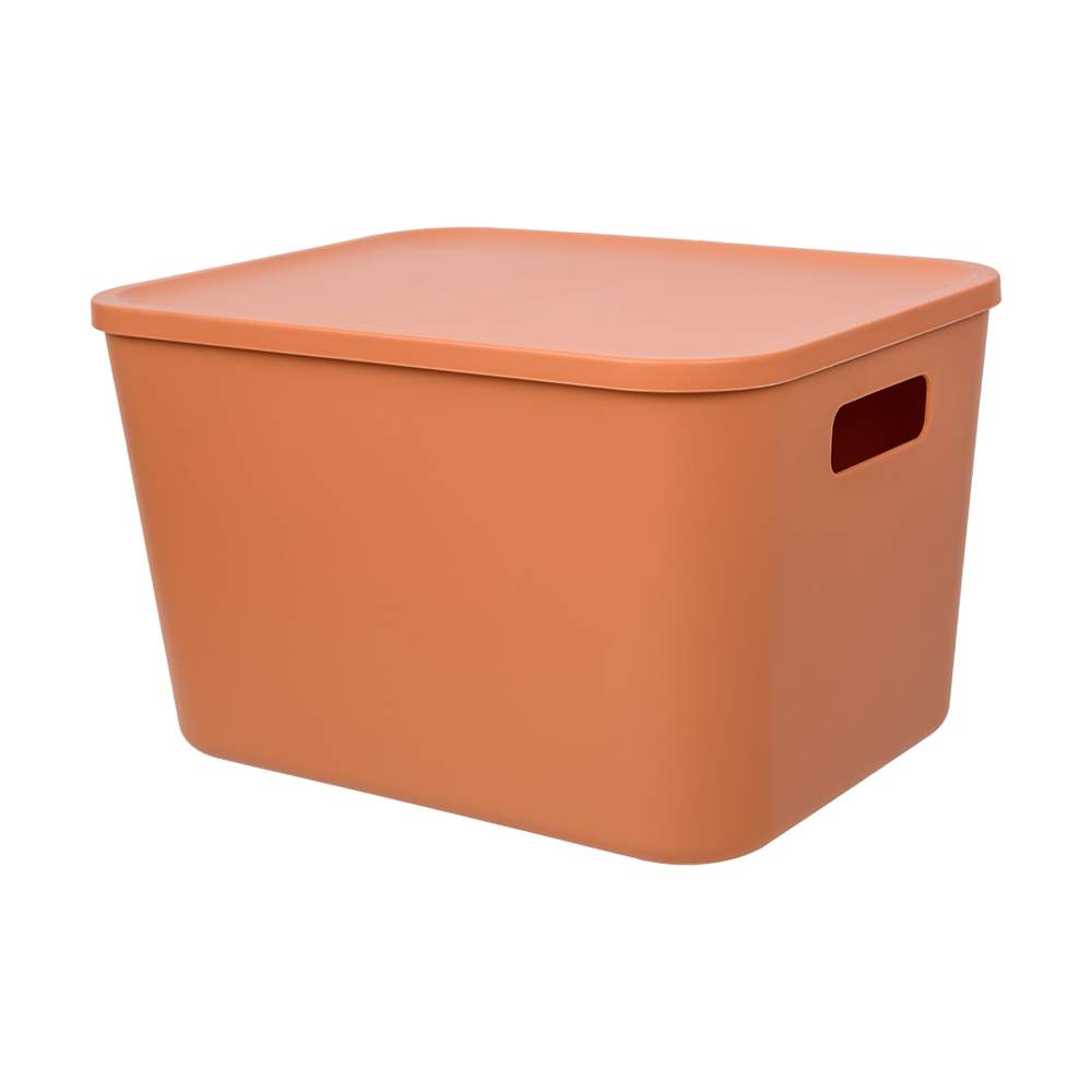 Корзина Fancy-hh101-L пластиковая д/хранения Оптима Д325 Ш245 В200 оранжевый