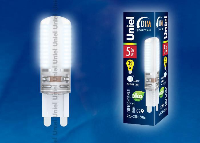 Лампа Uniel DIM LED-JCD-5W/NW/G9/CL SIZ03TR