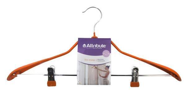 Вешалка д/верх.одежды , брюк с клипсами (металл) AHS291 оранж./279336