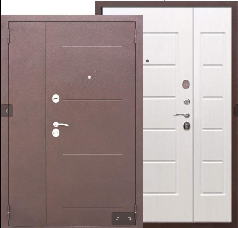 Дверь металлическая Гарда  7,5 Белый ясень (1200х2050мм) левая