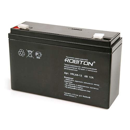 Аккум. Robiton 06V 12Ah  VRLA6-12  07628
