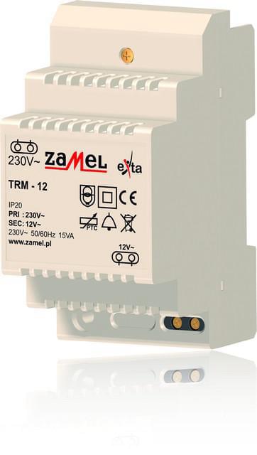 Трансформатор напряж. 230VAC/12VAC 15VA TRM-12 Zamel