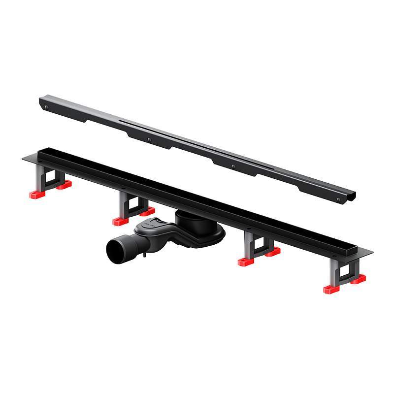 Трап MasterFlow линейный универс. затвор Slim line 80см черн. мат. W01SC-S11-080-05BM
