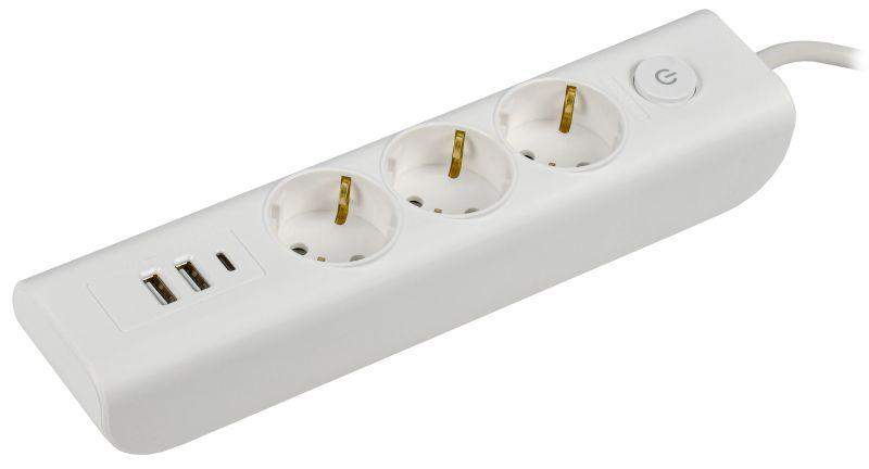 Удлинитель 3х2м с заземл.16А 250В Modern У03В USBх3 пвс 3х1 бел.IEK WYP12-16-03-02-ZKU-K01 1757729