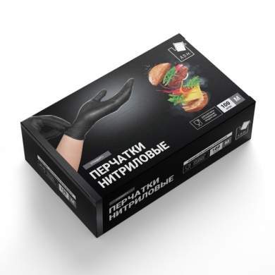 Перчатки нитриловые стандарт+ черные  S 100шт SEMPB1