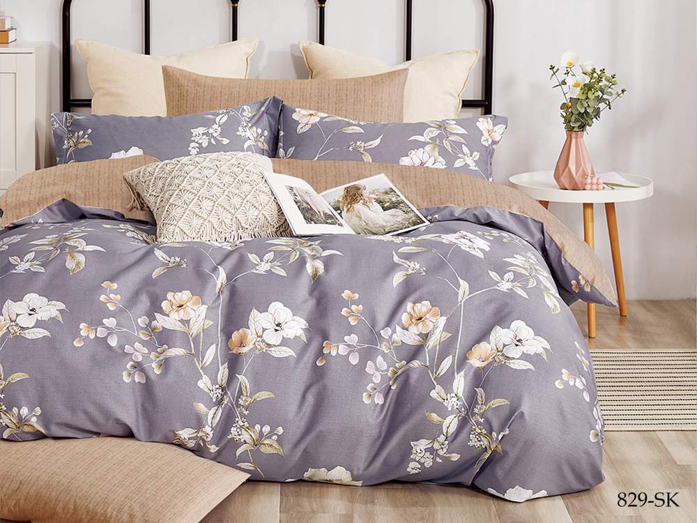 CLEO КПБ Satin de Luxe набивной дуэт (50*70, 70*70*2) 100% хлопок 41/829-SK 