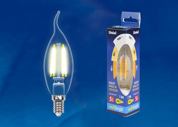 Лампа Uniel Multibright LED-C35- 5W/WW/E14/CL/MB  GLM10TR  UL-00002368