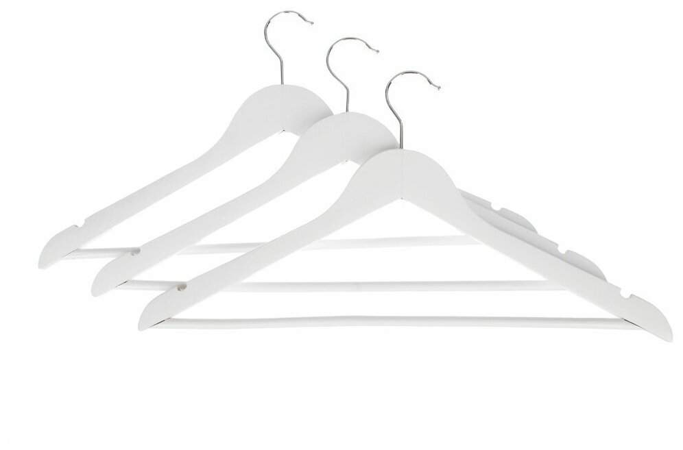 Вешалка д/одежды L45см,н-р 3шт,белый 365065