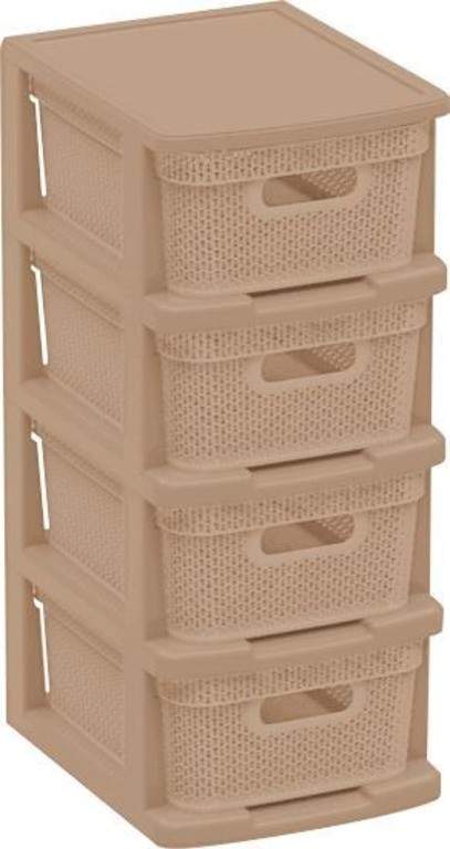 Комод 4-х секц. Плетенка  капучино  BQ3796КФ/324697