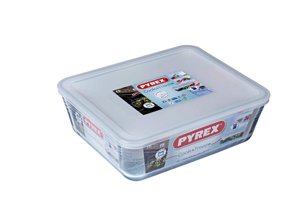 PYREX Cook & Freeze Форма прямоугольная с крышкой 1,5л 242P000 22x17x6см