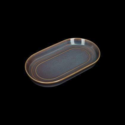 CORONE Terra Блюдо фк1503 овальное 240х140мм сине-коричневый 11011 