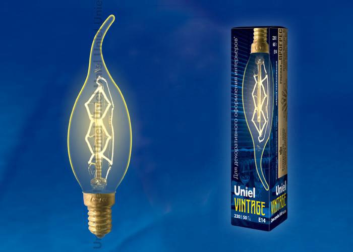 Лампа Uniel IL-V-CW35-60/Golden/E14 ZW01 Vintage  UL-00000483