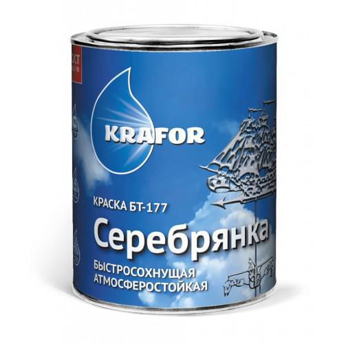 Краска Krafor БТ-177 Серебряная 1,0л  (14)  48423