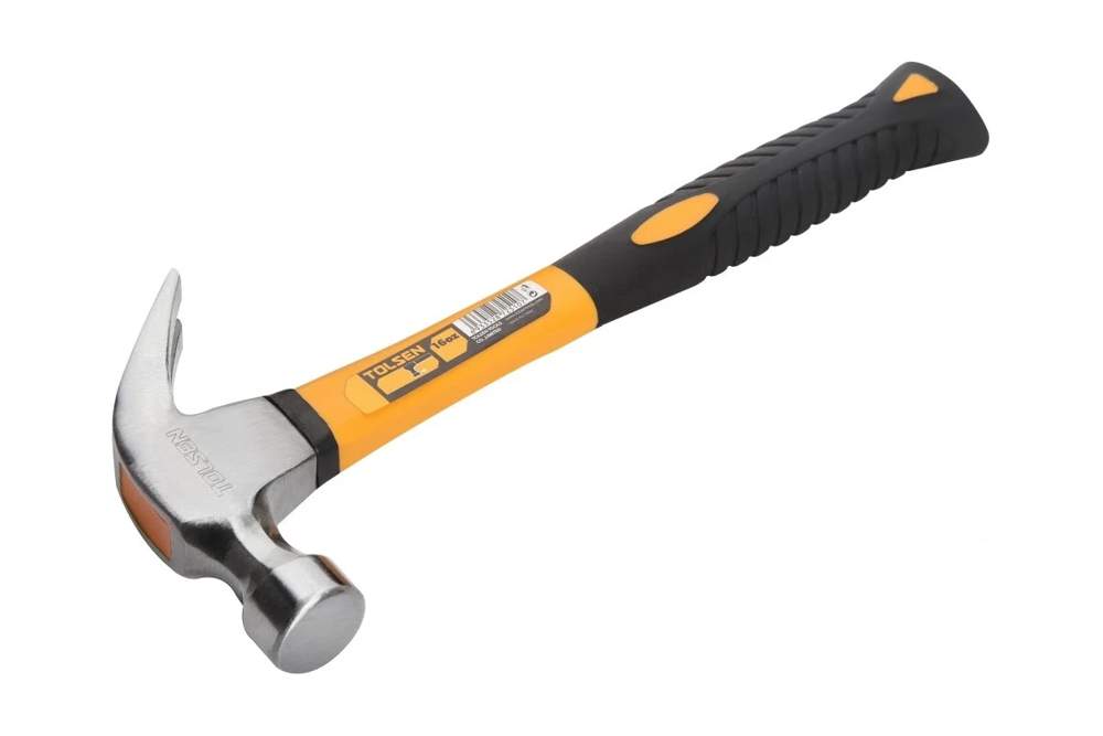 Молоток-гвоздодер TOLSEN GRIPro 225г фиберг. рукоятка  25028