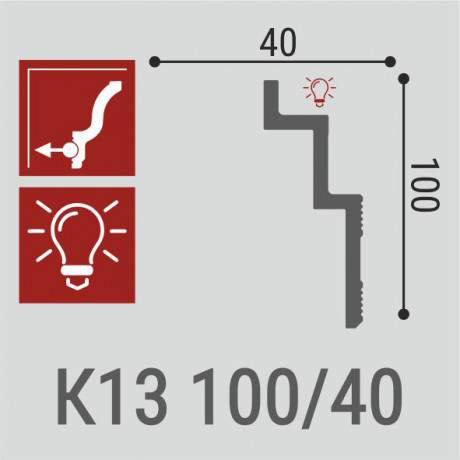 Карниз XPS BD К 13Н (100*40)/18