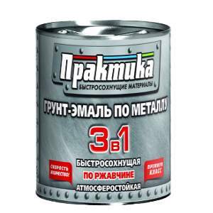 Грунт-эмаль  Практика по ржавчине быстросохнущая серая  0,9кг