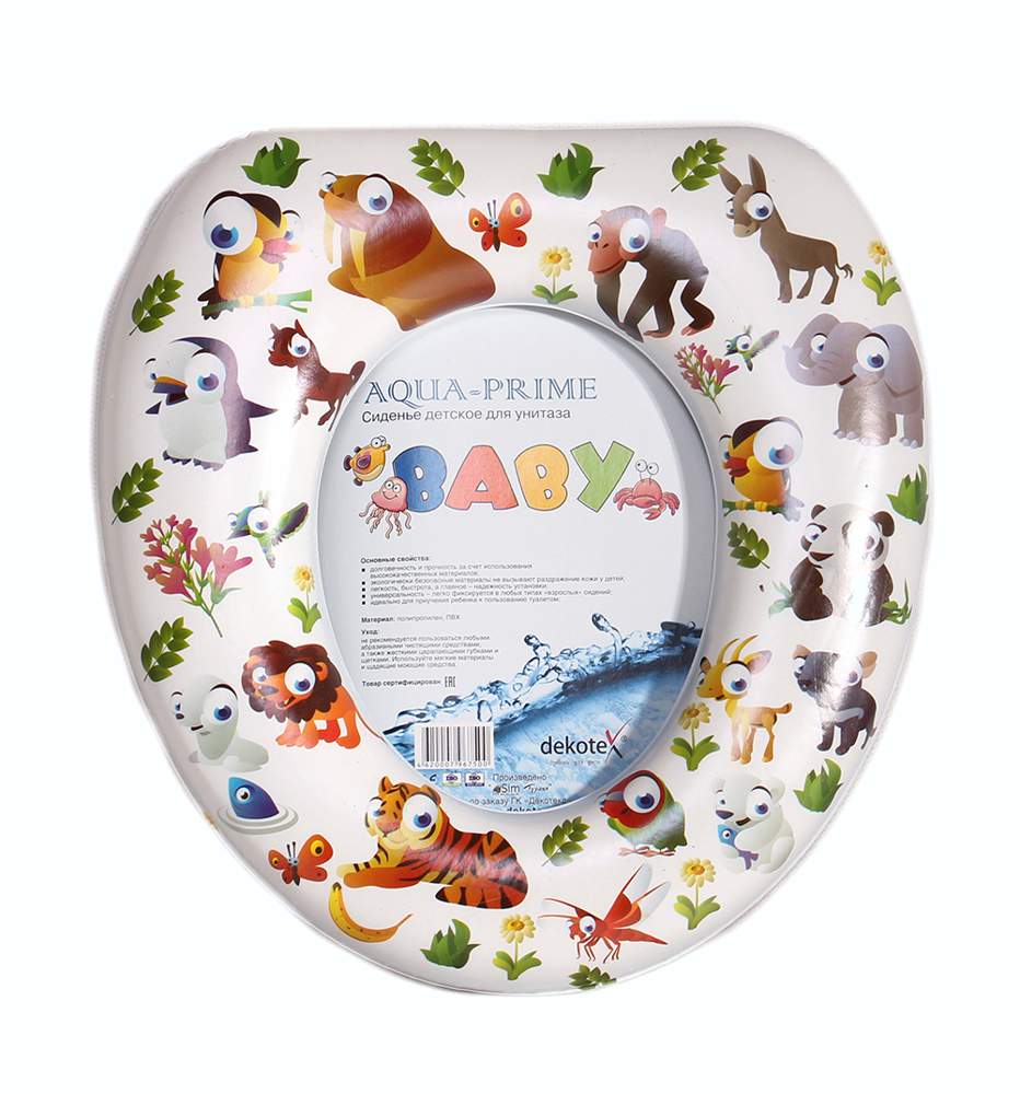 Сиденье-накладка д/унитаза дет. мягкое  AQUA-PRIME  Зоопарк  AQP.04.5024 / 274999