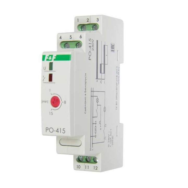 Реле времени PO-415 16А 230В 1 перекл. IP20 на DIN-рейке F&F EA02.001.018  253895
