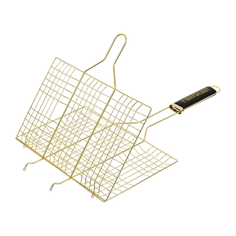 Решетка-гриль BOYSCOUT 61908 на 6 порций Голд 33x22x2cм (54x33x22x2cм)