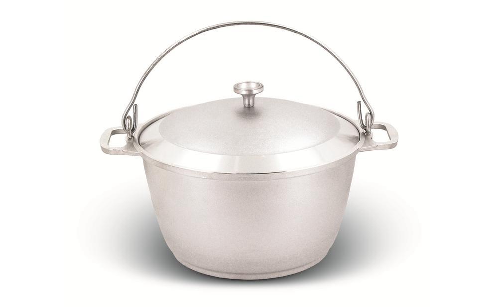 KUKMARA Котёл кп100 10л походный 31,5х19см литой аллюминий с ручкой с крышкой