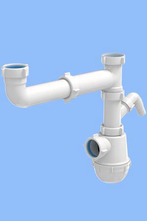 Сифон Ани Грот  1/2*40 двойной 1ур. смещ. без выпуска  А7020